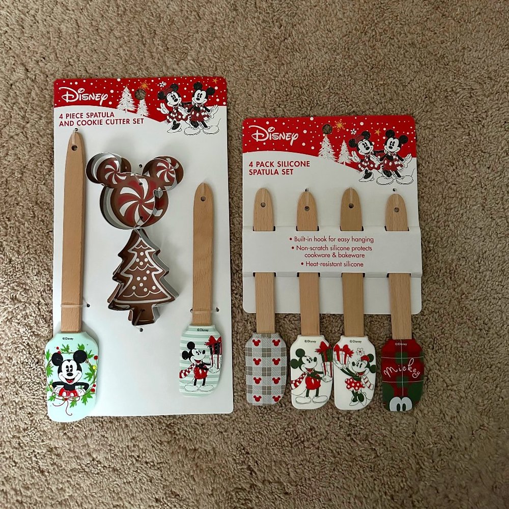 Disney Mickey & Minnie Mouse Christmas Bundle - Spatula & Cookie Cutter Sets NWT